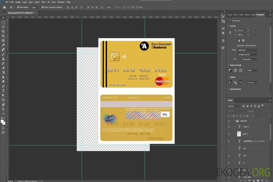 Andorre Banque Sabadell mastercard template